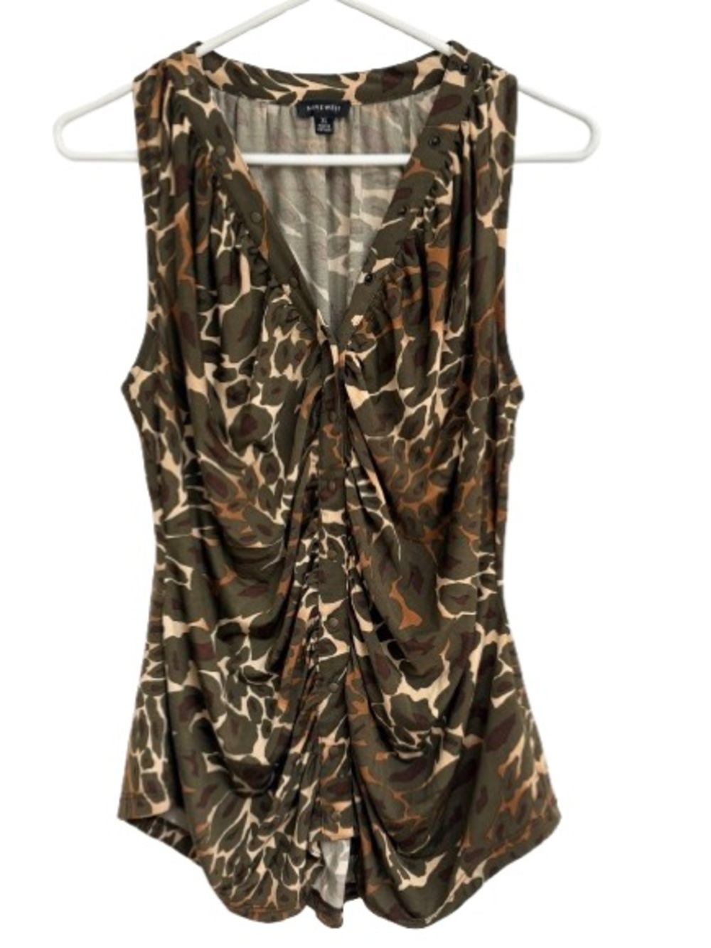 Nine West Olive and Tan Camo  Tank